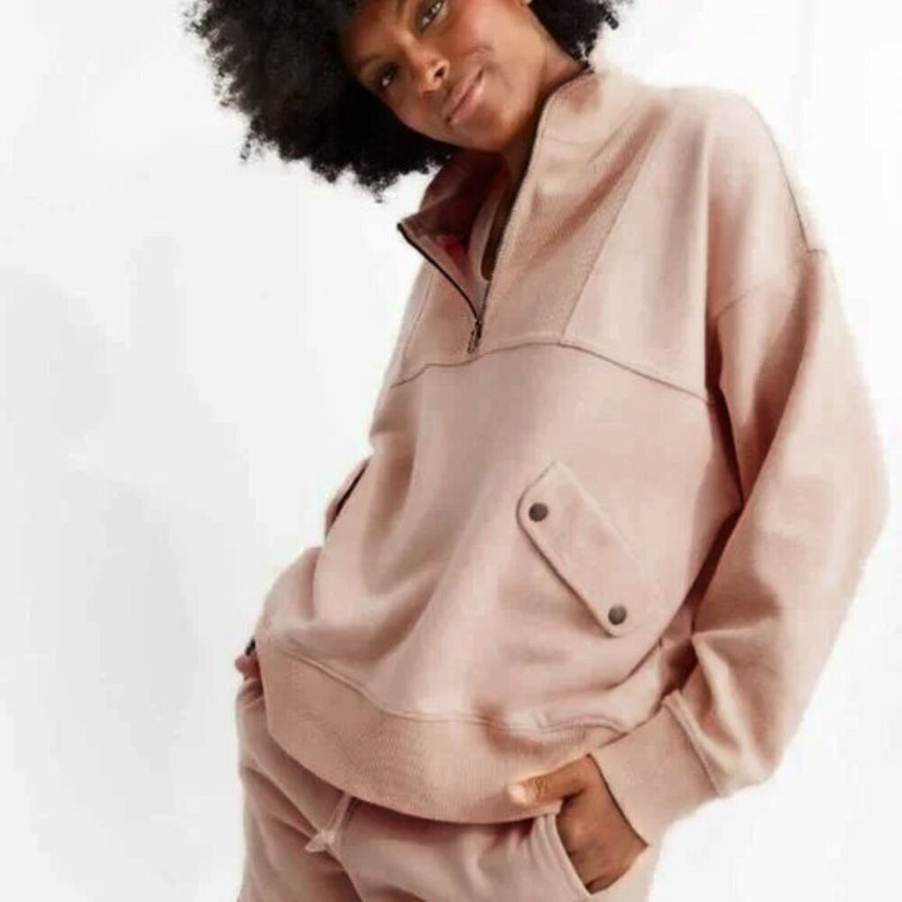 Aerie Luxe Motto Quarter Zip Pullover